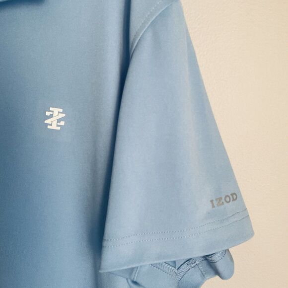 Izod Golf Polo Shirt Men's XL Light Blue Performance Short Sleeve Collared Logo - Picture 5 of 12